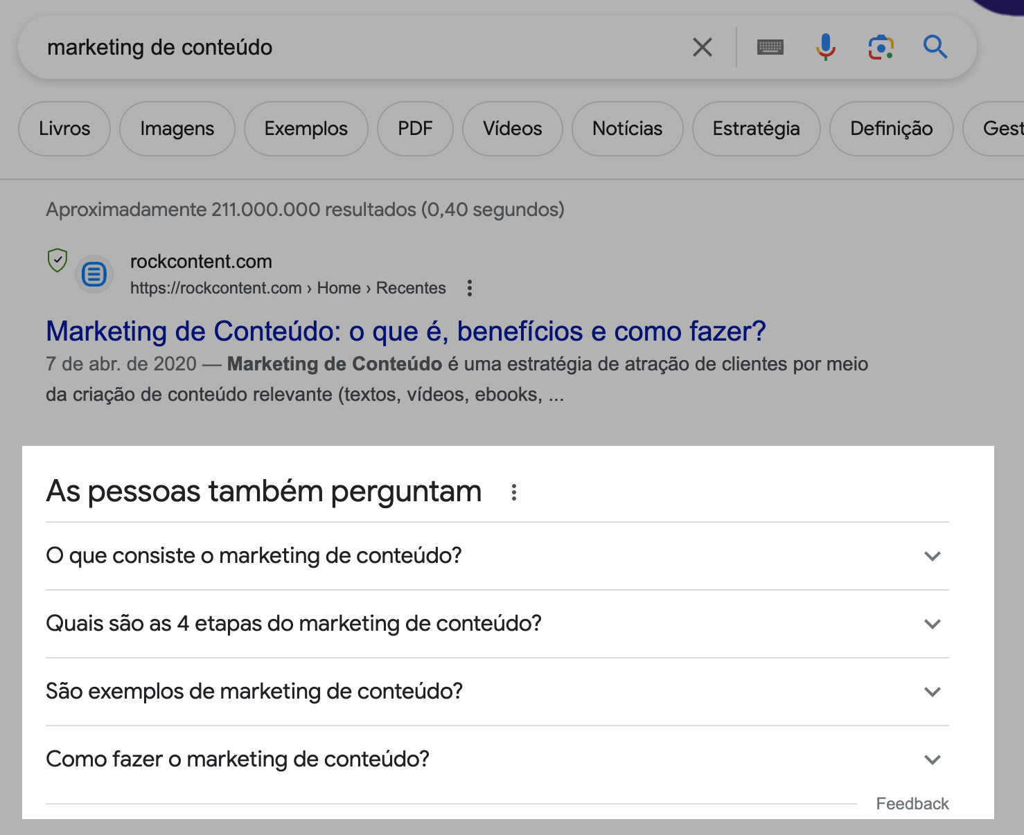 seção as pessoas também perguntam