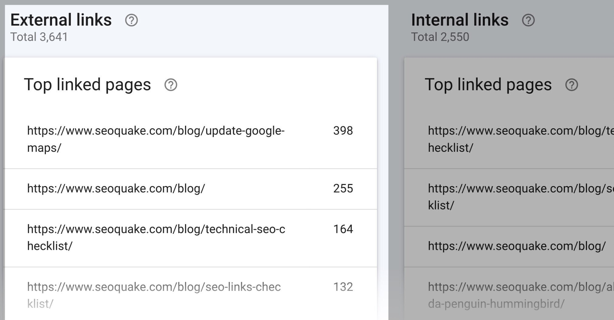 perfil de backlink - google search console