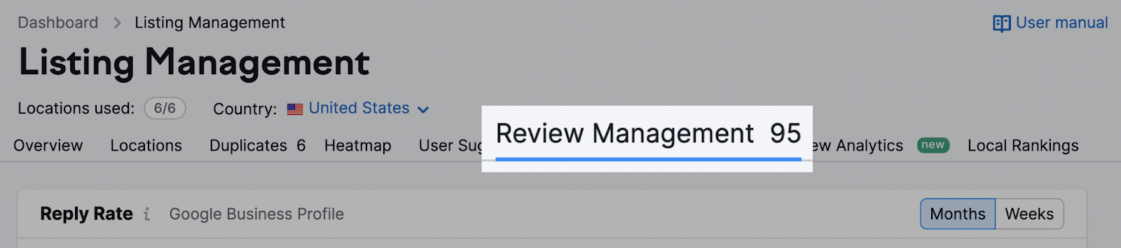 Guia listing management