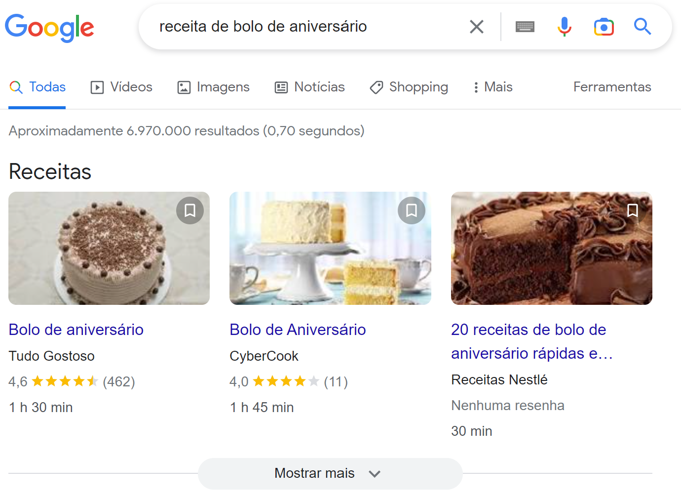 exemplo de marcação de receita na serp
