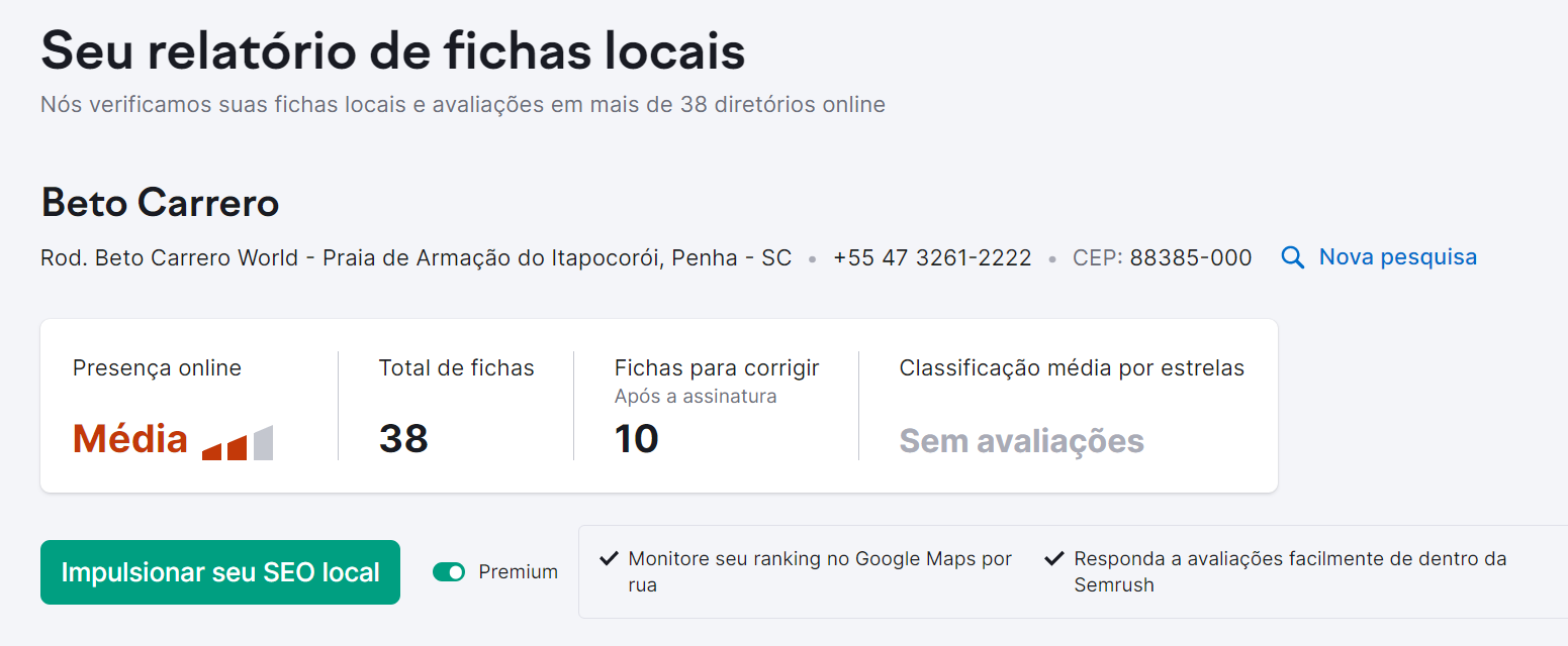 seo off-page - ferramenta listing management da semrush