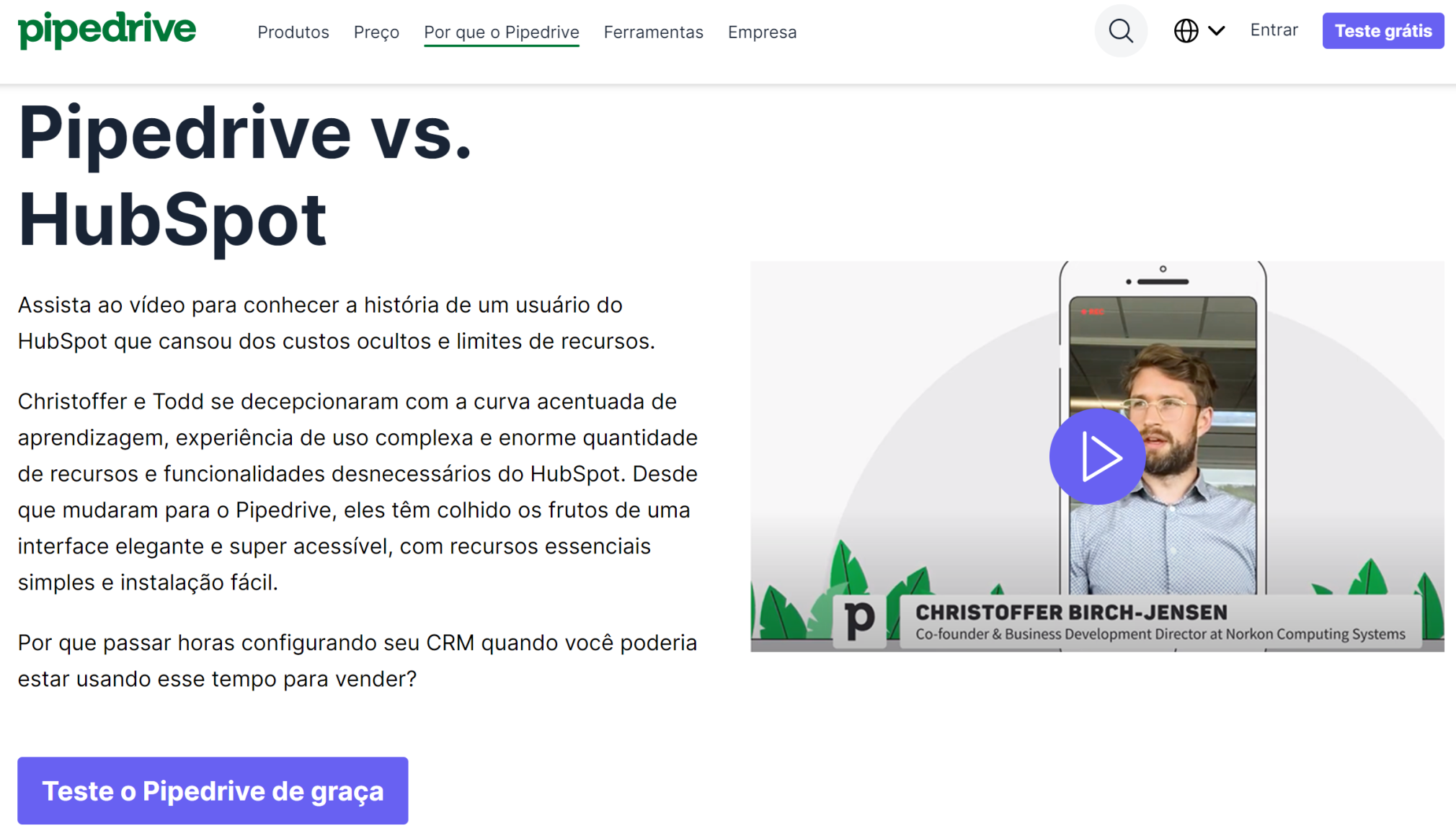comparação de palavra-chave da pipedrive