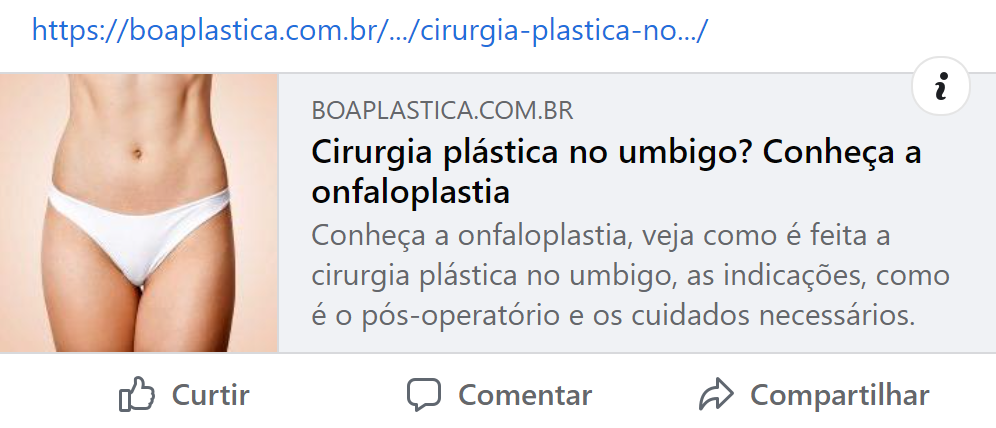 exemplo de publicação no facebook sem open graph