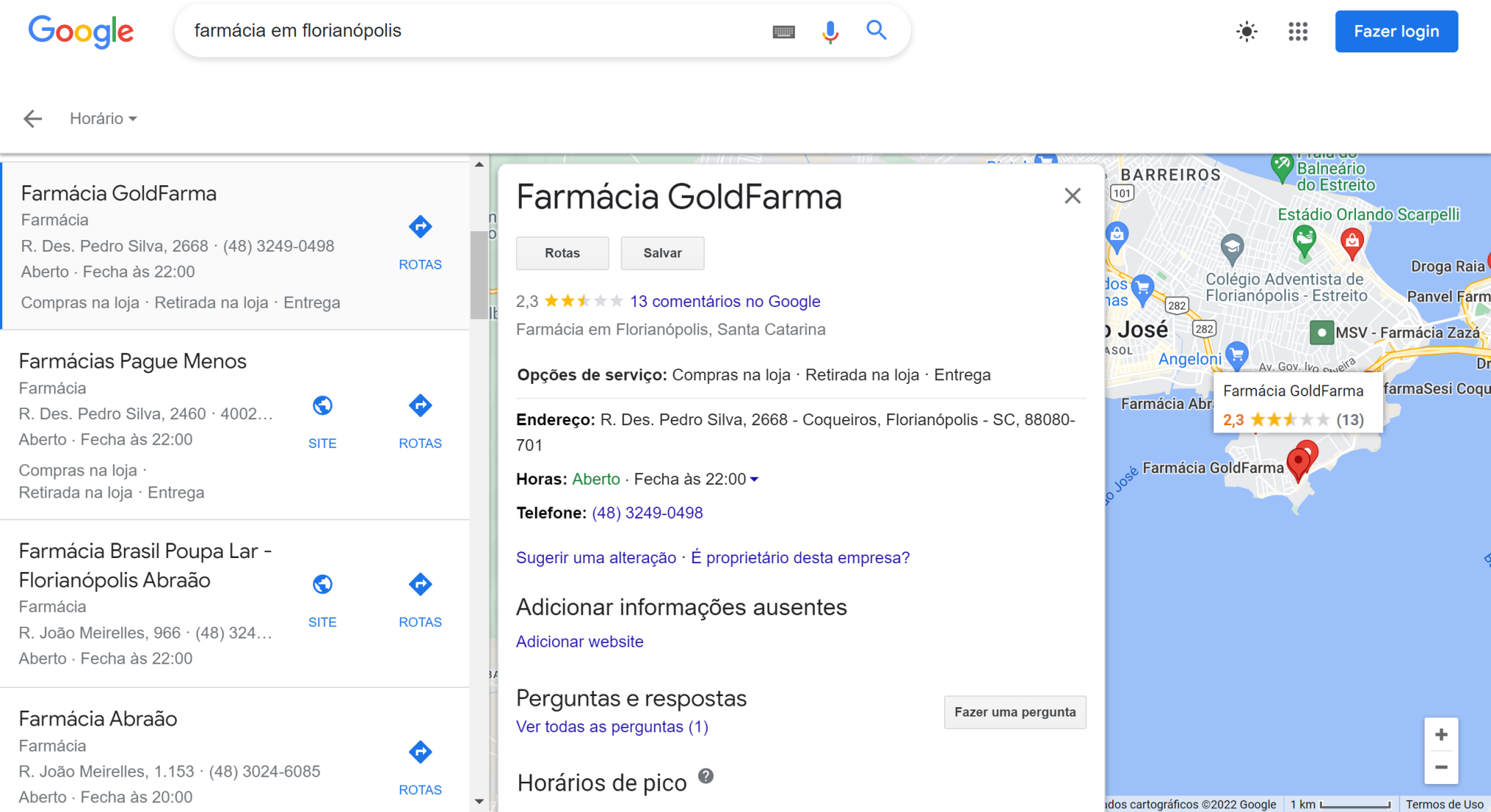 recursos da SERP - pacote local - detalhes