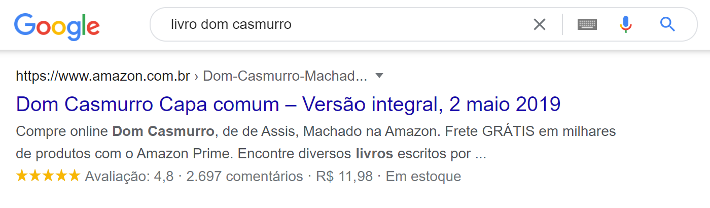 recursos da SERP - avaliações