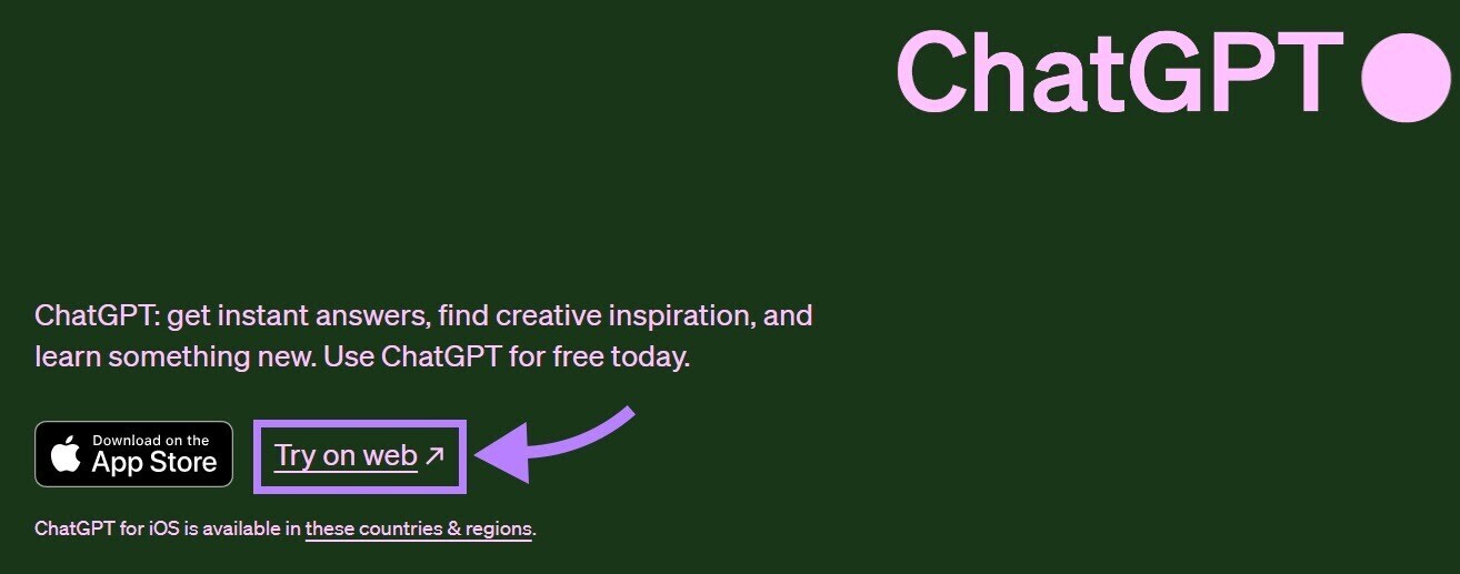 Página para ChatGPT da Open AI