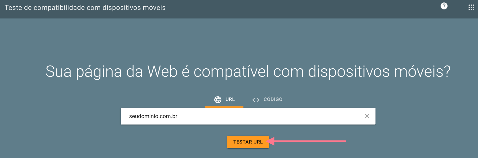 teste de compatibilidade para dispositivos móveis