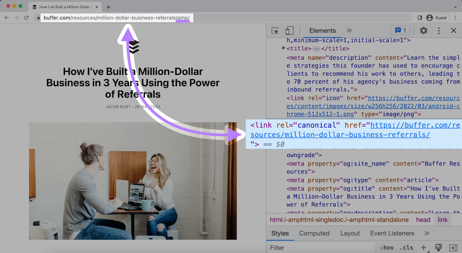 how to fix when an AMP page doesn’t have canonical tag