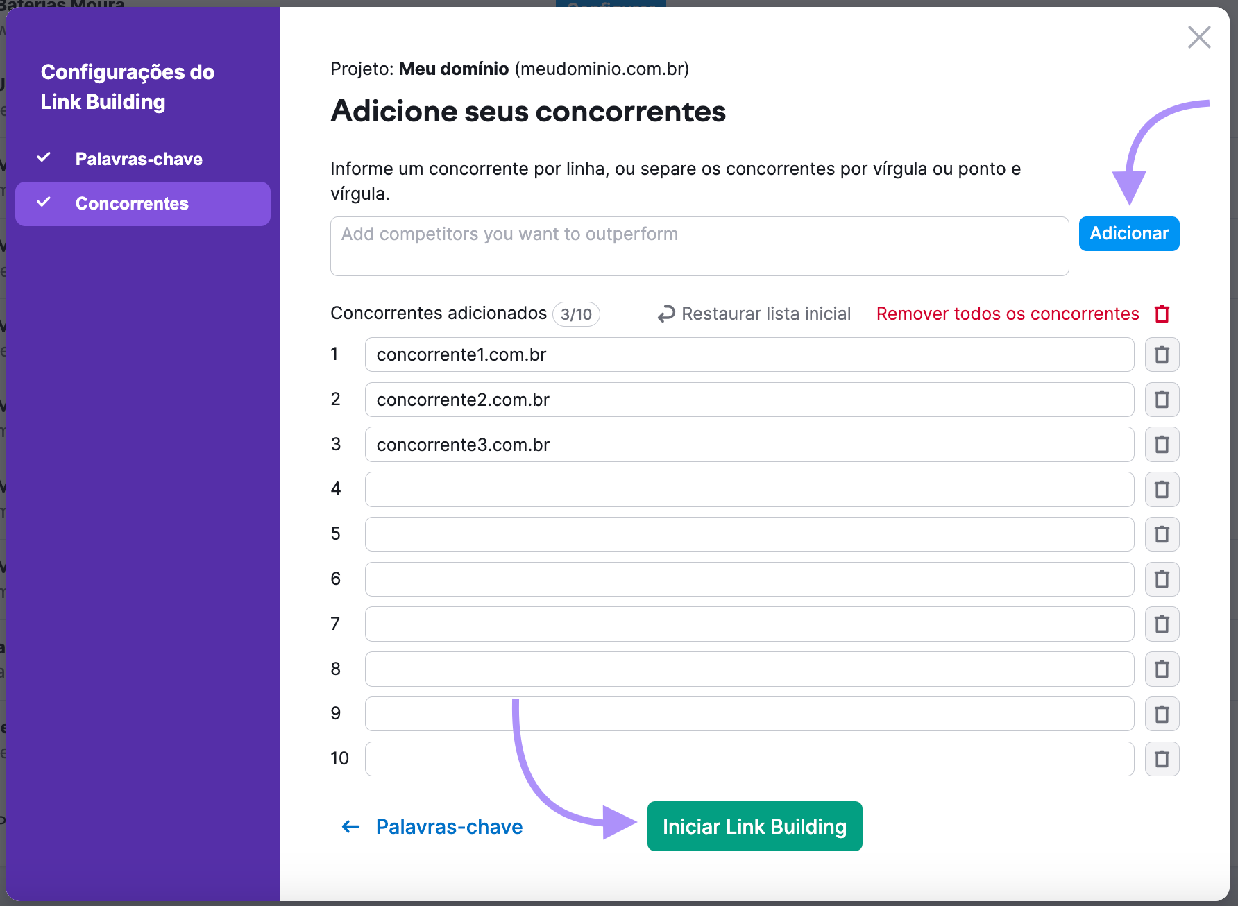 navegando para começar a fazer Link Building
