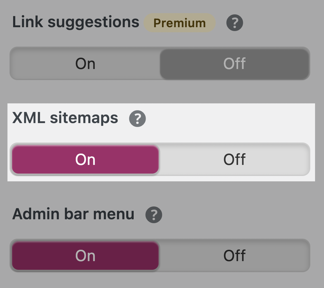 yoast configurações de sitemap