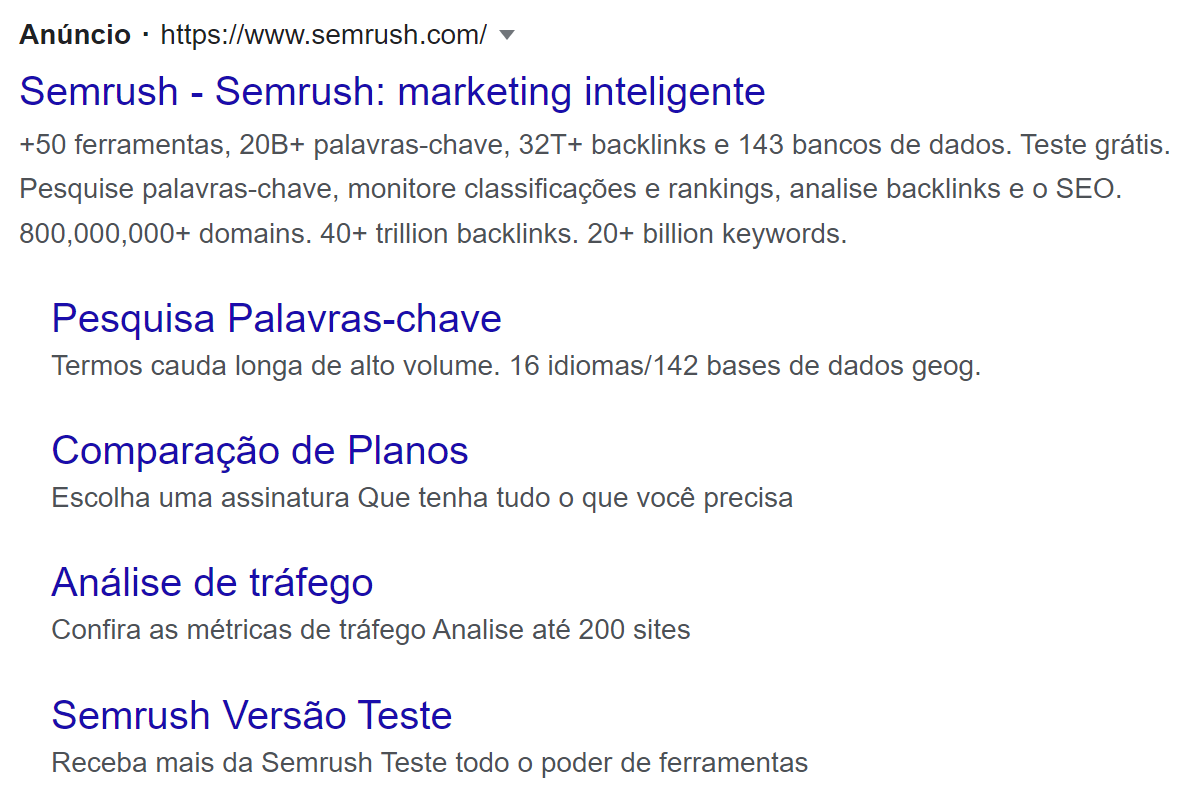 search engine marketing - extensões de anúncio