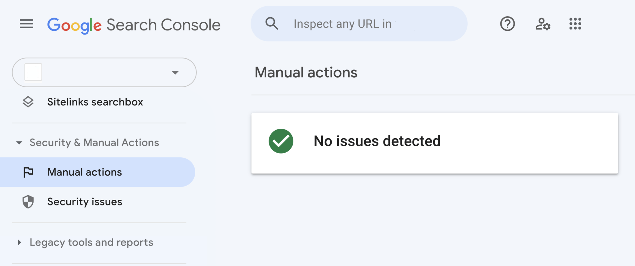 google relatório de manual actions no search console