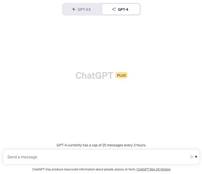 O aplicativo da web ChatGPT Plus