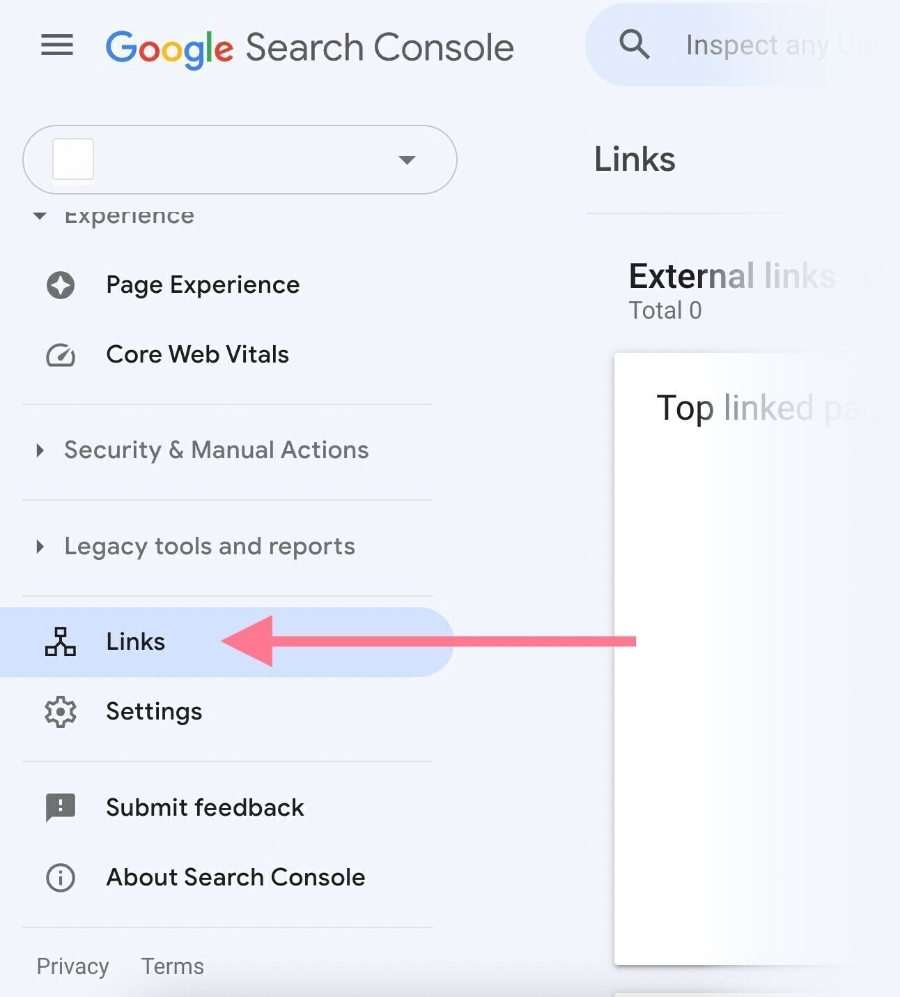 links - google search console